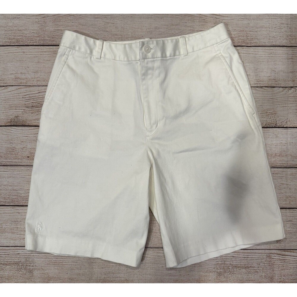 Ralph Lauren Sport Golf Womens Cotton Blend Bermuda White Shorts Size 6